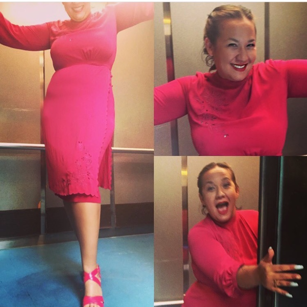 Vintage pink wiggle dress